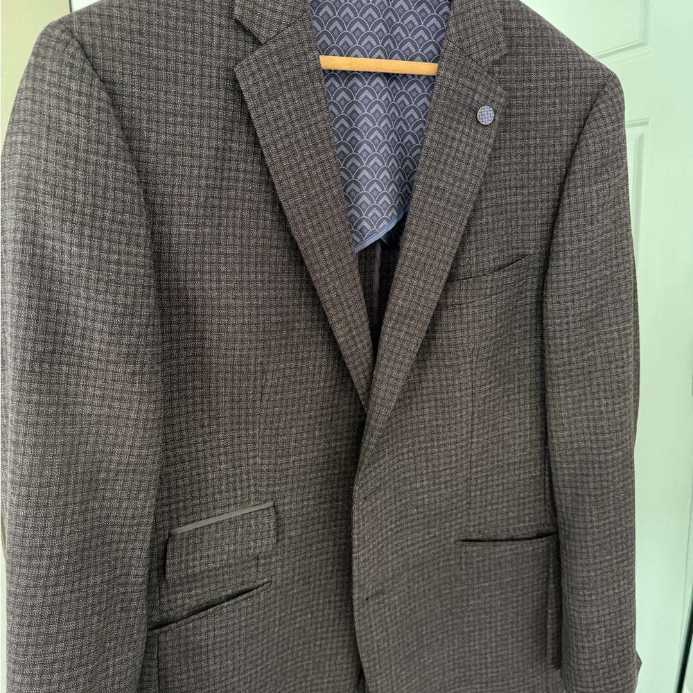 Ted Baker Dark Gray Patterned Blazer